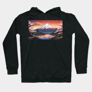 Mount Fuji in spring sunset Hoodie